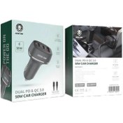 تصویر شارژر فندکی گیرین 50 وات Green Lion Dual PD & QC 3.0 50W Car Charger - Black