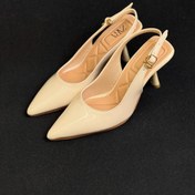 تصویر کفش ورنی پشت باز پاشنه 7 سانت 