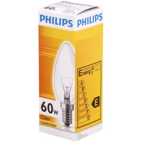 تصویر لامپ شمعی شفاف فیلیپس Philips E14 60W 