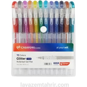 تصویر خودکار اکلیلی ۱۲ رنگ کریتور کلاس سری Glitter Pen 