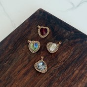 تصویر پلاک طلا قلب مرواریدی 