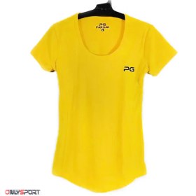 تصویر تیشرت ورزشی زنانه ضد عرق پرگان زرد کد 300 