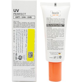 تصویر ضد آفتاب SPF 50 بدون رنگ پوست نرمال و خشک رزاکلین 40 میلی لیت 