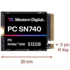 تصویر اس اس دی اینترنال وسترن دیجیتال M.2 2242 NVMe مدل SN740 ظرفیت 512 گیگابایت Samsung PM9B1 256GB M.2 2242 NVMe Gen4 Internal SSD