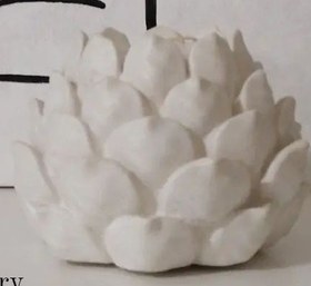 تصویر جاوارمر لوتوس - سنگ مصنوعی / سفید lotus warmer holder