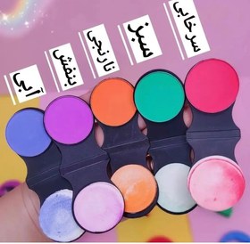 تصویر گچ مو رنگی پک ۶عددی /موهاتو بدون دکلره هایلایت کن Colored hair chalk, pack of 6/highlight your hair without bleaching