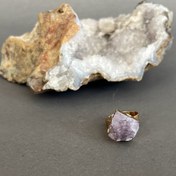 تصویر انگشتر سنگ راف طبیعی آمیتیست 