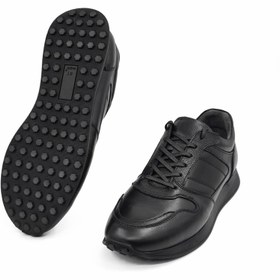 تصویر کفش اسپورت مردانه چرم تبریز مدل ZARA بنددار 2024 - مشکی / 4 Men's sport style shoes 2024