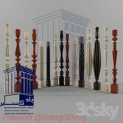 تصویر دانلود آبجکت انواع نرده پله 