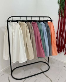 تصویر دامن شلواری لینن پشت کش قد 90 رنگبندی 