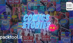 تصویر پروژه آماده پریمیر پک 6 استوری اینستاگرامی کمیک بوک Comics Vertical Story 