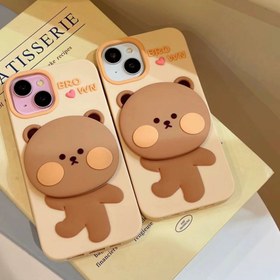 تصویر گارد brown bear آیینه ای اورجینال آیفون و اندروید - lPHONE 13 Cover brown bear original iphone and Android