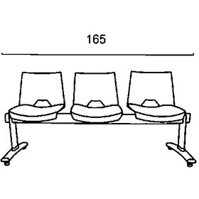 تصویر صندلی انتظار سه نفره PRIMA داتیس مدل 3-WP365X 