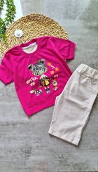 تصویر کراپ شلوارک دخترونه جنس نخ پنبه شلوارک:لینن - رنگ س 