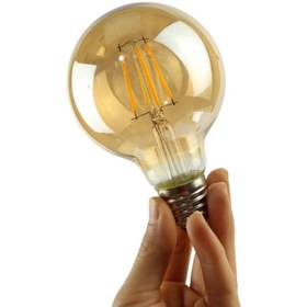 تصویر لامپ ادیسونی فیلامنتی Filament G125 E27 ا Filament G125 Bulb Lamp E27 8W Filament G125 Bulb Lamp E27 8W