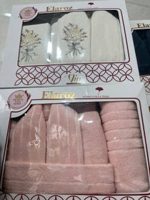 تصویر ست کامل حوله تن پوش طرح Elaroz Elaroz box towel