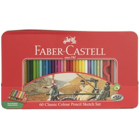 تصویر مداد رنگی 60 رنگ فابر کستل (Faber-Castell) جعبه فلزی فابر کستل