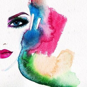 تصویر عکس با کیفیت نیمه چهره خانم گرافیکی 