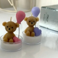 تصویر شمع تدی – ترکیبی از عشق و لطافت | خرید شمع خرسی دست‌ساز 