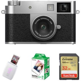 تصویر کیت دوربین فوجی FUJIFILM X half Digital Camera with INSTAX MINI Link 3 Printer Kit (Silver) 