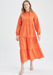 تصویر کاپشن طرح پاپلین یقه نیمه بالا با آستین بلند Y7834az22hs | Defacto | 336200964 | اورجینال 