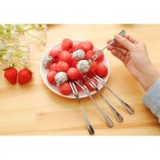 تصویر چنگال زیتون و خرما استیل ساده شش عددی 