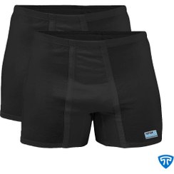 تصویر شورت پادار پنبه کش لیفه ای مشکی پک ۲ عددی 