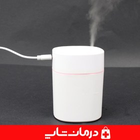 تصویر بخور سرد و رطوبت ساز کوچک رنگ سفید بی صدا چراغدار humidifire 200 mil 