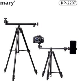 تصویر سه پایه جی مری Jmary KP-2207 Professional Tripod به همراه هولدر موبایل 