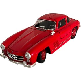 تصویر ماکت فلزی اسباب بازی مرسدس بنز 300SL بزرگ (1:24)(MERCEDES-BENZ BY WELLY) ساخت WELLY رنگ قرمز 