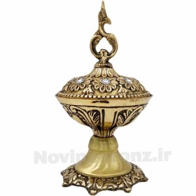 تصویر قندان برنزی نگین دار 