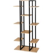 تصویر استند گل چوب فلز مدل وریا Varia model metal wood shelf