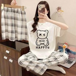 تصویر ست لباس راحتی خانگی زنانه- سفید رنگ 