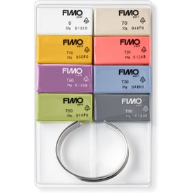 تصویر خمیر پلیمری مدل‌سازی فیمو استدلر - سافت - بسته‌ی ۸ رنگ ترند ۲۲-۲۳ با یک دستبند 