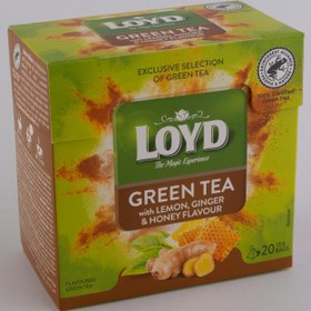 تصویر دمنوش چای سبز،زنجبیل،عسل،لیمو لوید GREEN TEA with LEMON, GINGER,&HONEY FLAVOUR 