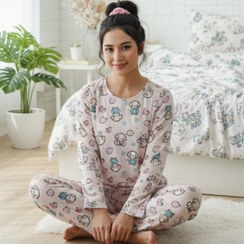 تصویر ست بلوز و شلوار زنانه نخ پنبه فانتزی و پینترستی کد ۳۰۷۵ - رنگ 