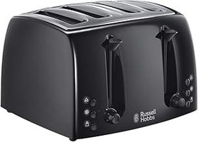 تصویر Russell Hobbs 21651 Texture 4-Slice Toaster 21651-Black ، Plastic ، Black Russell Hobbs 21651 Textures 4-Slice Toaster 21651-Black, Plastic, Black