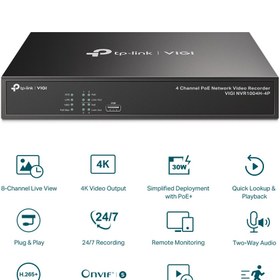 تصویر TPLINK VIGI NVR1004H-4P 4 Channel PoE+ Network Video Recorder 