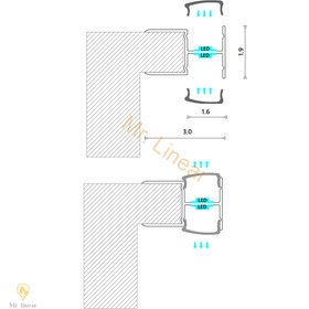 تصویر پروفیل کد 44 - شاخه های 3 و 6 متری / سفید، مشکی، نقره ای و سفارشی شده Aluminum linear code 44