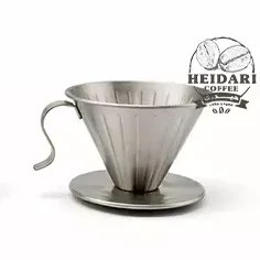 تصویر دریپر قهوه مدل V60 فلزی Coffee dripper model V60 steel