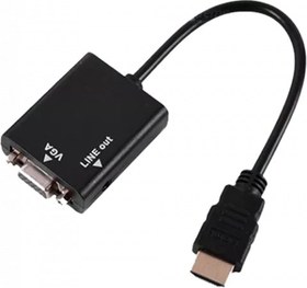 تصویر تبدیل K-net HDMI to VGA پک دار ا K-net HD Conversion HDMI Male to VGA Female + AUX Converter Cable K-net HD Conversion HDMI Male to VGA Female + AUX Converter Cable