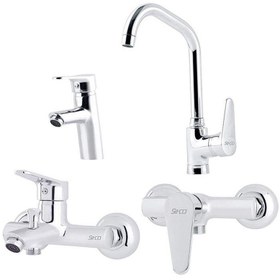 تصویر ست شیرآلات سیتکو مدل ۲۰۰ چهار تکه اهرمی کروم 