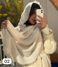 تصویر شال ساده ریش دار 