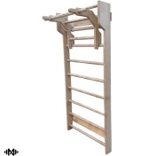 تصویر نردبان سوئدی با پارالل و بارفیکس متحرک 