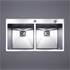 تصویر سینک دو لگن مس مدل FD40 Mas FD40 Double Bowl Copper Kitchen Sink