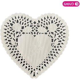 تصویر دانتل زیر کیک قلب 26 سانتی 100عددی 