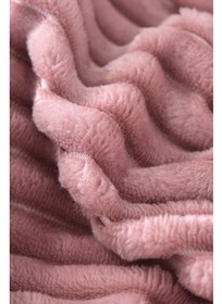 تصویر پتو دولایه کوردوروی ایپک‌سافت - رنگ گل خشک برند favora İpeksoft Corduroy Double Blanket-Dried Rose