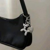 تصویر اویز کف کیف چارم سگ بادکنکی و لاکت 