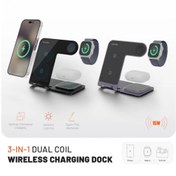 تصویر شارژر وایرلس 3کاره پرودو Porodo 3IN1 Wireless Charging DOCK 