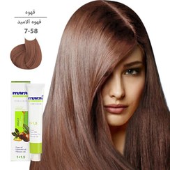 تصویر رنگ مو مارال سری قهوه شماره 7.58 رنگ قهوه آلامید حجم 100 میلی لیتر Maral hair color coffee series number 7.58 alamide coffee color volume 100 ml